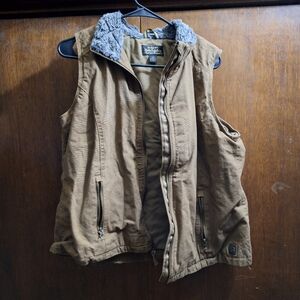 Eddie Bauer Brown Sherpa-Lined Vest